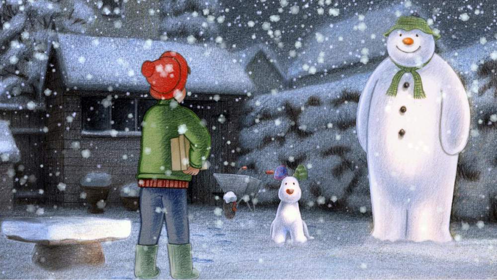 Снеговик и снежный пес